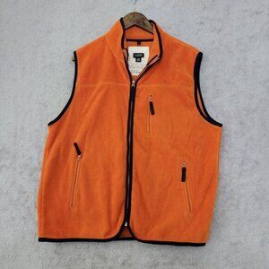 J. Crew  Orange Fleece Vest Mens Size L Sleeveless‎  JCT